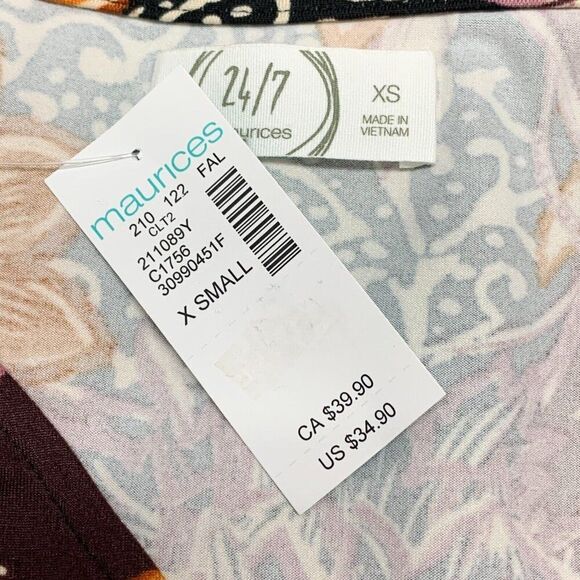 Maurices 24/7 Fit & Flare Dress sz XS Floral Print Pockets Short New NWT - Picture 7 of 9